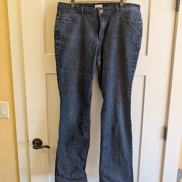 Coldwater Creek Denim - Coldwater Creek, natural fit, mini bootcut, dark denim, 18 tall long